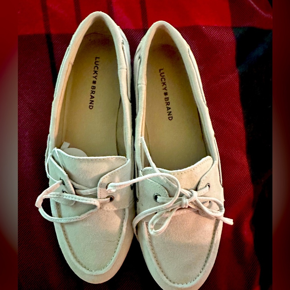 New Lucky Brand Suede Women’s 7.5 Genuine Leather Driving Loafer Moccasin